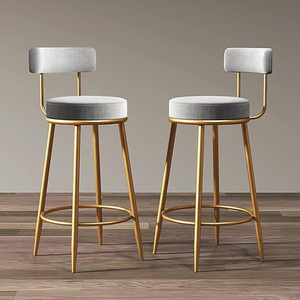 Bar <b>Stools</b>, Set of 2 High Kitchen Barstools, Bar Chairs With Backrest and Footrest, Counter <b>Stools</b> with PU Soft seat Bar Chair - Product Image 6