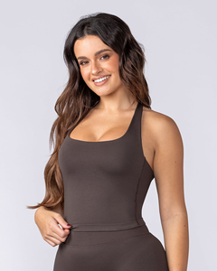Débardeur court côtelé sans manches à col rond personnalisé pour femme - Product Image 3