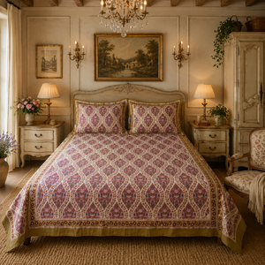 Soft Premium Grade Eco-Friendly Floral Jaipuri Indian Pigment Printed 100% Cotton Bedsheet Set Breathable 200TC <b>King</b> <b>Size</b> Home - Product Image 4