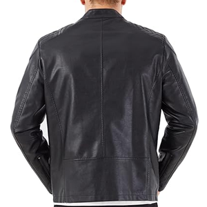 Custom 100% Genuine Leather Jacket for <b>Men</b> Stylish Slim Fit with Front Logo Casual Solid Pattern Winter Zipper jacket for <b>men</b> - Product Image 2