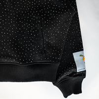 Sweat à capuche homme en molleton 100% coton, imperméable, avec logo personnalisé, vente en gros, hiver, intégral, vierge, strass