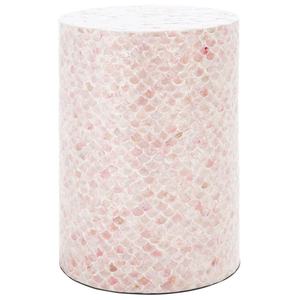 Quatrefoil Pattern Square Accent <b>Stools</b> Mother of Pearl Handcrafted Mosaic Small Side Table For Living Room <b>Bedroom</b> Decor Use - Product Image 5