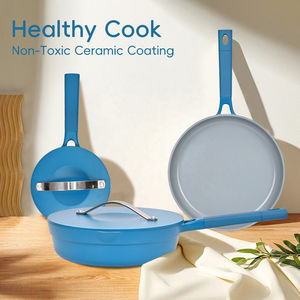 Ensemble de casseroles et poêles en aluminium classiques et durables, adaptés à la cuisine et au four, compatibles lave-vaisselle - Product Image 2