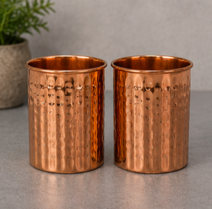 Gobelets martelés en cuivre, style vintage, écologiques, vaisselle de qualité supérieure pour la maison, extérieur métallique orné d'un fini traditionnel fait main. - Product Image 4