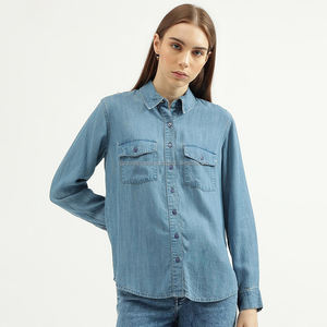 Nardon Apparel, Camisa larga mediana personalizada para mujer, primavera 2025, nuevas camisas vaqueras holgadas de manga larga de estilo europeo para otoño - Product Image 3