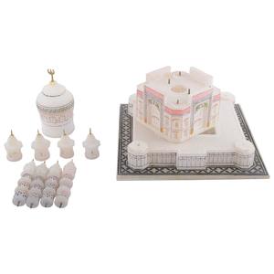 Gran Oferta en Escultura de Mármol Blanco Taj Mahal Tallada a Mano con Detalles para Decoración, Regalo, Souvenir y Pieza de Arte para Interiores en Venta - Product Image 2