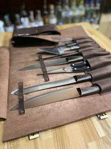 Sac à couteaux de chef classique en cuir véritable durable de haute qualité, portable, personnalisé, pour ranger les outils, professionnel LKR-0375 - Product Image 3