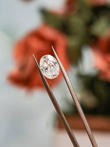 Diamante Moissanita de Laboratorio de Primera Calidad, Corte Ovalado Blanco de 2 Quilates y 8x10 mm, VVS1 A. U. Gems para Joyería, Envío el Mismo Día - Product Image 2