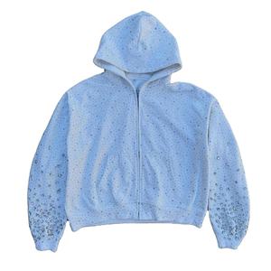 Sudadera con Capucha Unisex Negra de Felpa Regular con Cierre Frontal Antiarrugas, Ropa Casual 100% Algodón - Product Image 1