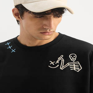 Camiseta Nueva de Fabricante, 270g, Estilo Waffle, Hombros Descubiertos, Blanca, Cuello Redondo, Manga Corta, para Parejas - Product Image 4