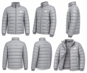 WARPRO INDUSTRY Men's Winter Puffer <b>Jacket</b> Premium <b>Canvas</b> Fabric Hooded Stand Collar Full Zip Windproof Breathable Streetwear - Product Image 4
