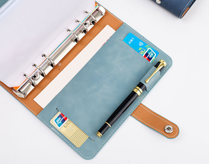 A6 PU Leather Notebook Shell Snap Closure Loose-<b>leaf</b> Binder Cover Diary Schedule Journal Binder Cute Macaron Soft Journals Cover - Product Image 5