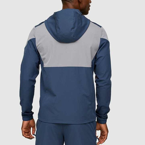 <b>Men's</b> Breathable Hooded Polyester Windbreaker <b>Jacket</b> T-Shirt Shorts Set Lightweight <b>Summer</b> Running Tracksuit 2-in-1 Drawstring - Product Image 3