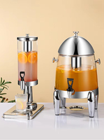 Distributeur de jus froid commercial en acier inoxydable à tête unique 6L, machine à boissons en libre-service pour hôtels, cafés occidentaux et bière 3L-9L