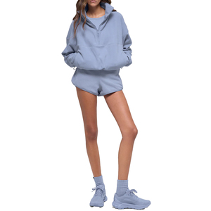 Ensemble de survêtement et short en polaire personnalisé pour femme – Tenue d'intérieur douillette en polaire polyester pour l'hiver – Ensemble 2 pièces oversize pour femme – OEM - Product Image 6