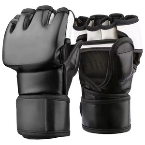 Guantes de MMA al por mayor, paquete a granel, guantes de boxeo profesionales de palma abierta para entrenamiento de artes marciales, de cuero PU con muñequera ajustable - Product Image 5