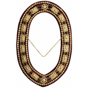 Collares Masónicos de Alta Calidad con Cadena de Metal Dorado, Joyas y Forro de Terciopelo, Collares Masónicos Personalizados - Product Image 1