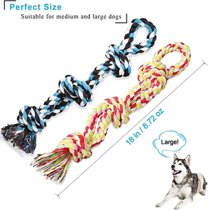 Juguete de Cuerda Ecológico para Perros, con 3 Nudos, para Masticar, para Perros Pequeños y Medianos, Material, Color y Tamaño Personalizables, Venta al Por Mayor - Product Image 6