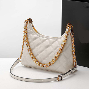 Hot Sale Classical fashion PU leather messenger <b>bags</b> clutch <b>bags</b> for women luxury high quality tote hobo handbags with chain - Product Image 4