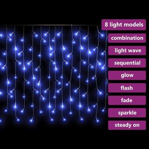 400 LED blu ghiacciolo luci della tenda 393.7 \ "illuminazione decorativa con 8 funzioni - Product Image 6