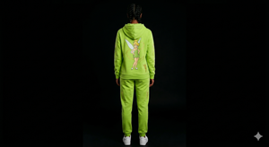 Ensemble sweat à capuche Tinker Bell en molleton de coton vert, décontracté, pour l'hiver, unisexe, coupe ample, imprimé motif dessin animé, anti-boulochage - Product Image 2