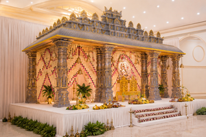 Mandap Tradicional Manavarai para Bodas del Sur, Salones para Eventos, Mandap Manavarai para Bodas Gujarati, Decoración de Bodas, Mandap Estilo Templo - Product Image 4