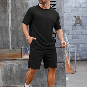 Conjunto de Verano para Hombre, Fabricante, 2 Piezas, Camiseta y Pantalones Cortos Cargo, Algodón, Ropa Casual Urbana, Suministro al por Mayor OEM - Product Image 2