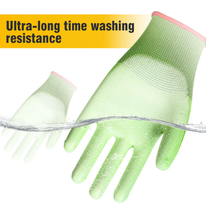 Guantes de Trabajo de Poliéster Recubiertos de Nitrilo PU, Transpirables, Ligeros, con Agarre, Guantes de Seguridad para Uso Industrial, Automotriz y de Jardinería - Product Image 3