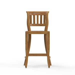 Ensemble de table de bar en teck avec chaises à dossier à lattes rectangulaires, style rustique moderne, meubles de bar d'extérieur pour la maison, durables et résistants à l'eau - Product Image 4