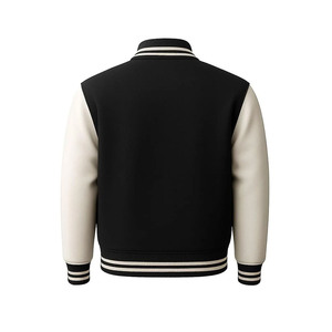 Veste universitaire personnalisée brodée à deux tons pour hommes, veste en coton à capuche, veste de style Letterman, fermeture à boutons, streetwear, OEM, marque privée - Product Image 2