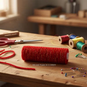 Decorazioni per Tubi Rosse con Fili Dorati 30 Cm M26415 3 Forniture per Cucito e Artigianato - Product Image 2