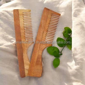 Peine de Madera de Neem Orgánico, Ecológico, Hecho a Mano, Grado A+, para el Control de la Caída del Cabello, Fortalecimiento de las Raíces, Reducción Natural de la Caspa - Product Image 1