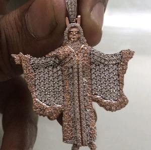 Colgante de Conejo de Dibujos Animados con Moissanita Real de Corte Redondo de 3.30Ct, Chapado en Plata 925, con Diamante, para Fiestas - Product Image 5