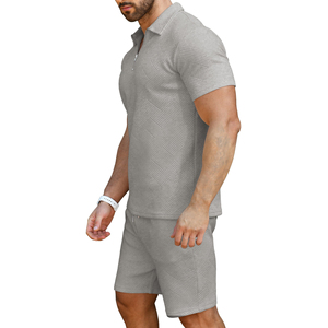Ensemble de sport d'été pour homme, polo assorti, short, ensemble 2 pièces, vêtements décontractés, ensembles courts slim pour homme - Product Image 3