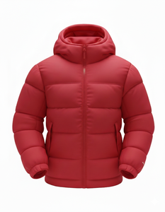 Blouson matelassé rouge à capuche pour homme, chaud et épais, coupe-vent décontracté pour l'extérieur, style streetwear, vente en gros OEM - Product Image 1