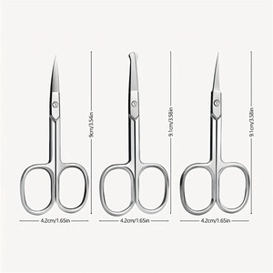 Stainless Steel Straight Blade Cuticle Trimming Shears for Personal Care Facial Hair <b>Removal</b> and Fine Nose Hair - Product Image 1