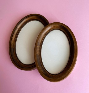 Brown Oval <b>frame</b> wooden oval <b>frame</b> <b>frame</b> on the <b>wall</b> - Product Image 1