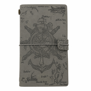 Set de papelería A6: Cubierta de cuaderno de cuero náutico vintage, cuaderno de viajero retro grabado, bloc de notas de viaje de bolsillo al por mayor - Product Image 1