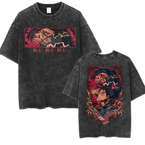 Camiseta Oversize de Streetwear OEM con Estampado Gráfico de Pez Japonés en la Espalda, Tejido de Algodón Transpirable, Proveedor de Logotipos Personalizados - Product Image 1