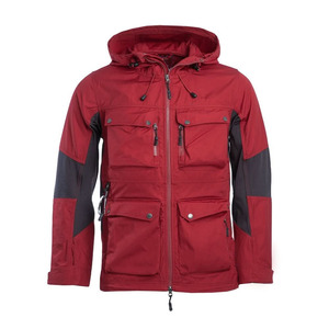 <b>Men's</b> Red Waterproof Hard Shell Jacket Hooded Outdoor Winter Coat With Multiple Pockets Regular Fit Zip - Product Image 1
