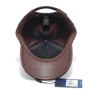 Gorra de Béisbol Personalizada Premium para Hombre, de Cuero Genuino Marrón, 6 Paneles, Gorra Deportiva Lisa de Alta Calidad, Gorra de Diseño de Cuero de Lujo - Product Image 3