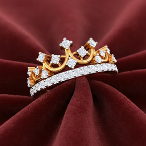 แหวนเพชรทรงมงกุฎทองคำ ดีไซน์หรูหรา ของขวัญวันครบรอบแต่งงานสำหรับเธอ - Product Image 6