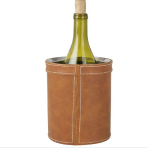 Crocodile Leather Wine Chiller Elegant Round Wine Cooler With Crocodile Texture Insulated Bottle Holder - Product Image 5