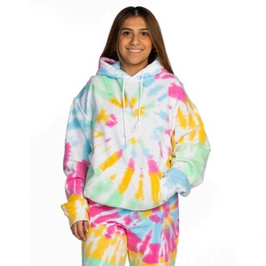 Wholesale Plus Size Women's Tie Dye Fleece Hoodie Spring Pullover Regular Length Oversized Hooded <b>Sweatshirt</b> Colorful Pattern - Product Image 1