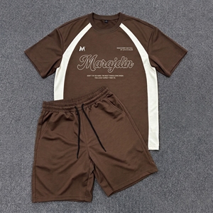 Custom <b>Men's</b> Shorts Set Cotton Tracksuit Two Piece <b>Summer</b> Streetwear Sports Casual T Shirt Short Set Plus Size Jogger Suit - Product Image 1