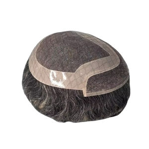 วิกผมผู้ชายแบบติดลูกไม้ ผมแท้ อินเดียนเรมี่ แฮร์ ทัซ แฮร์ บังกลาเทศ ดีฟเวฟ ซิงเกิลเวฟท์ สีเทา 50% - Product Image 1