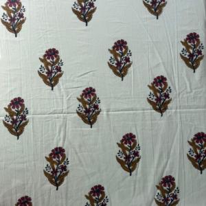 Tela de Algodón Floral Estampada a Mano Personalizada, 100% Algodón, Textil Sostenible, Tela Tradicional India con Estampado en Bloque, para Niñas y Niños de los Años 60 - Product Image 2