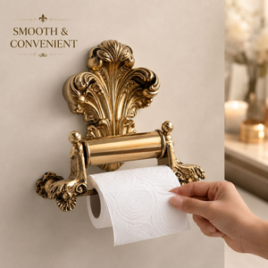 Porte-papier toilette mural en laiton antique de luxe, support décoratif pour rouleau de papier, accessoires de salle de bain vintage, décoration pour la maison et l'hôtel - Product Image 3