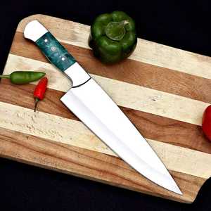 Couteau de chef de cuisine en acier carbone de haute qualité, lame pleine longueur, avec étui en cuir, OEM ODM, couteaux de cuisine ultra-affûtés, manche ergonomique - Product Image 2