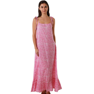 Vestido largo informal de verano con estampado floral para mujer - Product Image 1